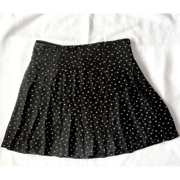Ralph Lauren Black and White Print Pleated Skater Skirt Size 12. - Picture 3 of 9
